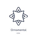 Linear ornamental rotating polygonal icon from Geometry outline collection. Thin line ornamental rotating polygonal icon isolated