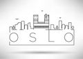 Linear Oslo City Silhouette with Typographic Design