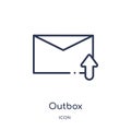 Linear outbox icon from Message outline collection. Thin line outbox icon isolated on white background. outbox trendy illustration Royalty Free Stock Photo