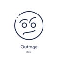 Linear outrage icon from Buildings outline collection. Thin line outrage icon isolated on white background. outrage trendy