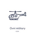 Linear ovni military transport icon from Army outline collection. Thin line ovni military transport vector isolated on white
