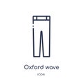 Linear oxford wave suit pants icon from Clothes outline collection. Thin line oxford wave suit pants vector isolated on white