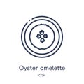 Linear oyster omelette icon from Food outline collection. Thin line oyster omelette icon isolated on white background. oyster