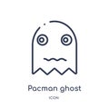 Linear pacman ghost icon from Entertainment and arcade outline collection. Thin line pacman ghost vector isolated on white