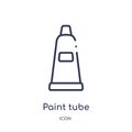 Linear paint tube icon from Education outline collection. Thin line paint tube vector isolated on white background. paint tube Royalty Free Stock Photo