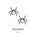 Linear parasites icon from Education outline collection. Thin line parasites icon isolated on white background. parasites trendy