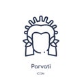 Linear parvati icon from India outline collection. Thin line parvati icon isolated on white background. parvati trendy