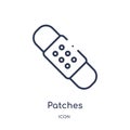 Linear patches icon from Beauty outline collection. Thin line patches vector isolated on white background. patches trendy