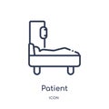 Linear patient icon from Medical outline collection. Thin line patient icon isolated on white background. patient trendy