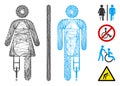 Linear Patient WC Persons Vector Mesh Royalty Free Stock Photo