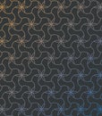 Linear pattern, repeating linear circle and abstract flower with changing gradient color.