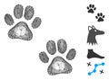 Linear Paw Footprints Vector Mesh