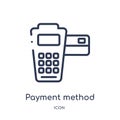 Linear payment method icon from Digital economy outline collection. Thin line payment method vector isolated on white background. Royalty Free Stock Photo