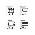 Linear payment method icons design isolated on white background Royalty Free Stock Photo
