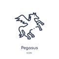 Linear pegasus icon from Greece outline collection. Thin line pegasus icon isolated on white background. pegasus trendy