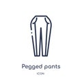 Linear pegged pants icon from Clothes outline collection. Thin line pegged pants vector isolated on white background. pegged pants