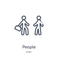 Linear people icon from Accommodation outline collection. Thin line people icon isolated on white background. people trendy