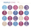 Linear people icons set Royalty Free Stock Photo