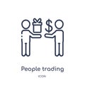 Linear people trading icon from Humans outline collection. Thin line people trading icon isolated on white background. people