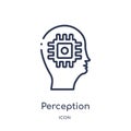 Linear perception icon from Brain process outline collection. Thin line perception vector isolated on white background. perception Royalty Free Stock Photo
