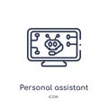 Linear personal assistant icon from Artificial intellegence and future technology outline collection. Thin line personal assistant Royalty Free Stock Photo