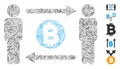 Linear Persons Exchange Bitcoin Icon Vector Mosaic