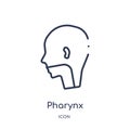 Linear pharynx icon from Medical outline collection. Thin line pharynx icon isolated on white background. pharynx trendy