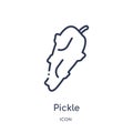 Linear pickle icon from Gastronomy outline collection. Thin line pickle icon isolated on white background. pickle trendy