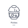 Linear pickles icon from Gastronomy outline collection. Thin line pickles icon isolated on white background. pickles trendy