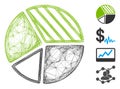 Linear Pie Chart Vector Mesh Royalty Free Stock Photo