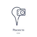 Linear places to photograph icon from Maps and locations outline collection. Thin line places to photograph icon isolated on white