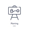 Linear planing icon from Industry outline collection. Thin line planing icon isolated on white background. planing trendy