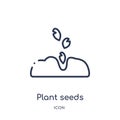 Linear plant seeds icon from Agriculture farming and gardening outline collection. Thin line plant seeds vector isolated on white