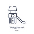 Linear playground icon from Entertainment and arcade outline collection. Thin line playground vector isolated on white background