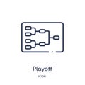 Linear playoff icon from Hockey outline collection. Thin line playoff icon isolated on white background. playoff trendy