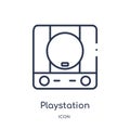 Linear playstation icon from Entertainment and arcade outline collection. Thin line playstation vector isolated on white