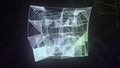Linear plexuses with geometric shapes. Motion. Geometric shape with lines and angles in futuristic way. Beautiful