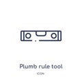 Linear plumb rule tool icon from Construction tools outline collection. Thin line plumb rule tool vector isolated on white
