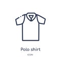 Linear polo shirt icon from Clothes outline collection. Thin line polo shirt vector isolated on white background. polo shirt