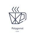 Linear polygonal coffee cup icon from Geometry outline collection. Thin line polygonal coffee cup icon isolated on white