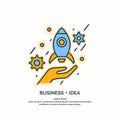 Linear poster of Business idea. Royalty Free Stock Photo