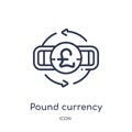 Linear pound currency icon from Commerce outline collection. Thin line pound currency icon isolated on white background. pound Royalty Free Stock Photo