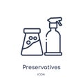 Linear preservatives icon from Cleaning outline collection. Thin line preservatives vector isolated on white background.