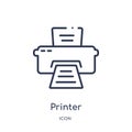 Linear printer icon from Digital economy outline collection. Thin line printer vector isolated on white background. printer trendy