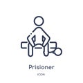 Linear prisioner icon from Law and justice outline collection. Thin line prisioner icon isolated on white background. prisioner