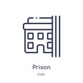 Linear prison icon from Buildings outline collection. Thin line prison vector isolated on white background. prison trendy Royalty Free Stock Photo