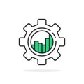 linear production icon like efficiency increase Royalty Free Stock Photo