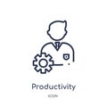 Linear productivity icon from Digital economy outline collection. Thin line productivity vector isolated on white background.