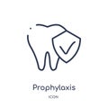 Linear prophylaxis icon from Dentist outline collection. Thin line prophylaxis icon isolated on white background. prophylaxis