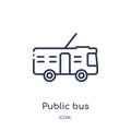 Linear public bus icon from Mechanicons outline collection. Thin line public bus icon isolated on white background. public bus